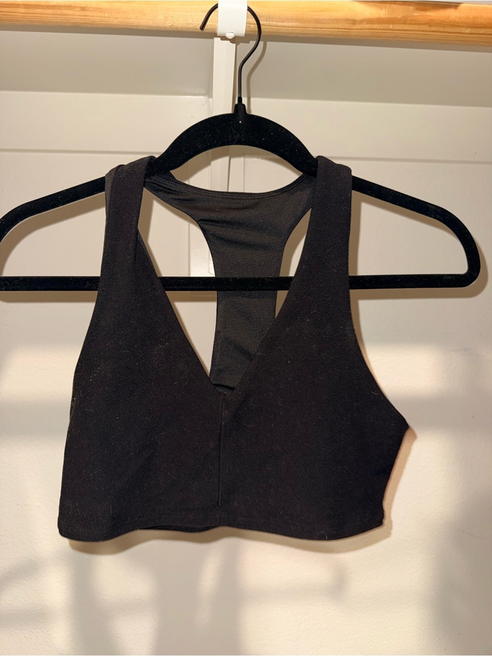 ALO Yoga Black V-Neck Racerback Crop Top